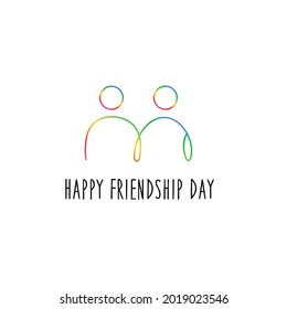 Creative concept of two lovers. Happy friendship day
