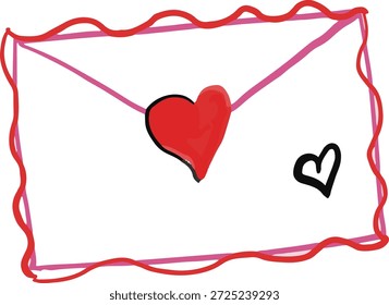 Creative concept of  Valentines element in trendy hand drawn style of love letter. icon for ads, branding, banner, cover, label, poster