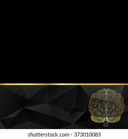 Creative concept vector abstract background human brain. Polygonal design style letterhead and brochures for your business. Vector illustration EPS 10 for your design.