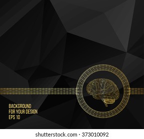 Creative concept vector abstract background human brain. Polygonal design style letterhead and brochures for your business. Vector illustration EPS 10 for your design.