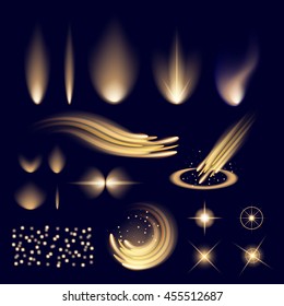 Creative concept vector glow light effect stars bursts with sparkles isolated on dark background. For illustration template art design, banner for Christmas celebrate, magic flash energy ray.