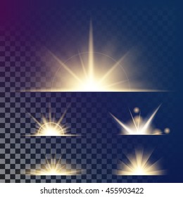 Creative concept vector glow light effect stars bursts with sparkles isolated on dark background. For illustration template art design, banner for Christmas celebrate, magic flash energy ray.