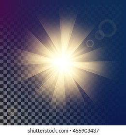 Creative concept vector glow light effect stars bursts with sparkles isolated on dark background. For illustration template art design, banner for Christmas celebrate, magic flash energy ray.