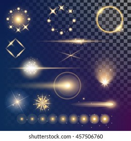 Creative concept vector glow light effect stars bursts with sparkles isolated on dark background. For illustration template art design, banner for Christmas celebrate, magic flash energy ray.