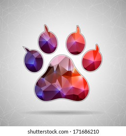 Creative concept vector icon of animal footprint for Web and Mobile Applications isolated on background. Vector illustration creative template design, Business software and social media.