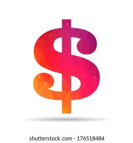 Creative concept vector icon of dollar for Web and Mobile Applications isolated on white background. Vector illustration creative template design, Business software and social media.