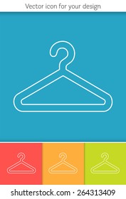 Creative concept vector icon of hanger for clothes for Web and Mobile Applications isolated on background. Vector illustration creative template design, Business software and social media.