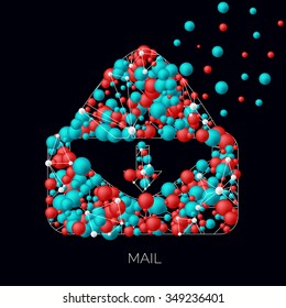 Creative concept vector icon of mail for Web and Mobile Applications isolated on background. Art illustration template design, Business infographic and social media, origami icons