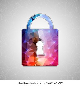 Creative concept vector icon of padlock for Web and Mobile Applications. Vector illustration creative template design, Business software and social media.