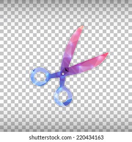 Creative concept vector icon of scissor for Web and Mobile Applications isolated on background. Vector illustration creative template design, Business software and social media.