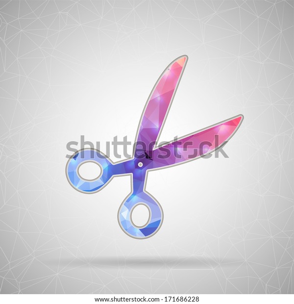 Creative\
concept vector icon of scissor for Web and Mobile Applications\
isolated on background. Vector illustration creative template\
design, Business software and social\
media.