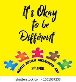 Creative concept vector illustration for World Autism awareness day. Can be used for banners, backgrounds, symbol, badge, icon, sticker, posters, brochures, print and awareness campaign for autism. 
