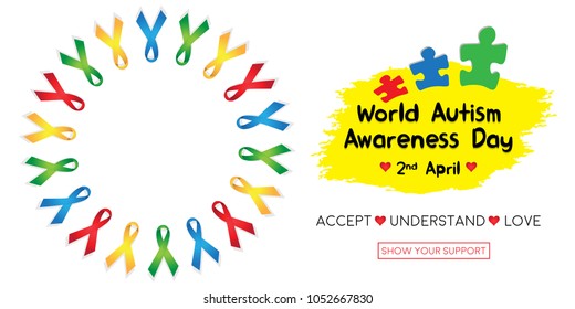 Creative concept vector illustration for World Autism awareness day. Can be used for banners, backgrounds, badge, icon, medical posters, brochures, print and health care awareness campaign for autism.