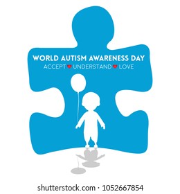 Creative concept vector illustration for World Autism awareness day. Can be used for banners, backgrounds, badge, icon, medical posters, brochures, print and health care awareness campaign for autism.