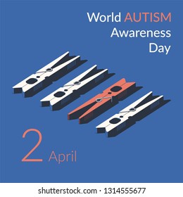 Creative concept vector illustration for World Autism awareness day. Can be used for banners, backgrounds, symbol, badge, icon, sticker, posters, brochures, print and awareness campaign for autism.