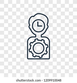 Creative concept vector linear icon isolated on transparent background, Creative concept transparency concept in outline style