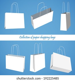 Creative concept vector set of empty shopping bag isolated on white background. Vector illustration creative template design, Business software and social media.