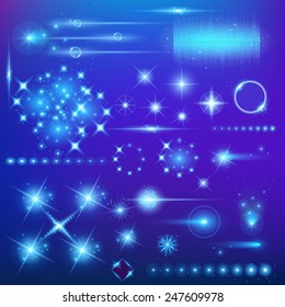 Creative Concept Vector Set Glow Light Stock Vector (Royalty Free ...