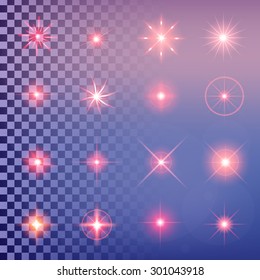 Creative concept Vector set of glow light effect stars bursts with sparkles isolated on black background. For illustration template art design, banner for Christmas celebrate, magic flash energy ray.