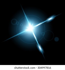 Creative concept Vector set of glow light effect stars bursts with sparkles isolated on black background. For illustration template art design, banner for Christmas celebrate, magic flash energy ray