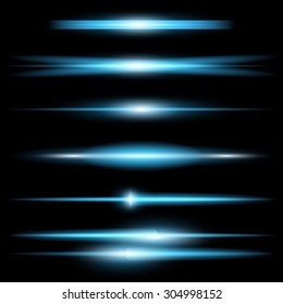 Creative concept Vector set of glow light effect stars bursts with sparkles isolated on black background. For illustration template art design, banner for Christmas celebrate, magic flash energy ray