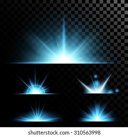 Creative Concept Vector Set Of Glow Light Effect Stars Bursts With Sparkles Isolated On Black Background. For Illustration Template Art Design, Banner For Christmas Celebrate, Magic Flash Energy Ray.