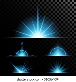 Creative concept Vector set of glow light effect stars bursts with sparkles isolated on black background. For illustration template art design, banner for Christmas celebrate, magic flash energy ray.