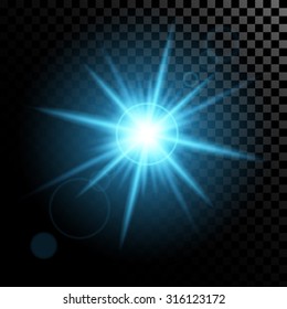 Creative concept Vector set of glow light effect stars bursts with sparkles isolated on black background. For illustration template art design, banner for Christmas celebrate, magic flash energy ray.