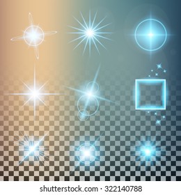 Creative concept Vector set of glow light effect stars bursts with sparkles isolated on black background. For illustration template art design, banner for Christmas celebrate, magic flash energy ray.
