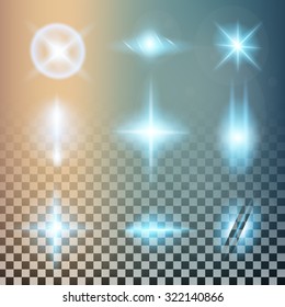 Creative concept Vector set of glow light effect stars bursts with sparkles isolated on black background. For illustration template art design, banner for Christmas celebrate, magic flash energy ray.