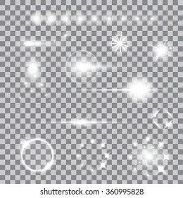 Creative concept Vector set of glow light effect stars bursts with sparkles isolated on black background. For illustration template art design, banner for Christmas celebrate, magic flash energy ray.