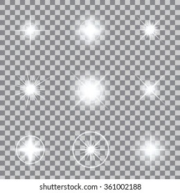 Creative concept Vector set of glow light effect stars bursts with sparkles isolated on black background. For illustration template art design, banner for Christmas celebrate, magic flash energy ray.