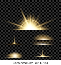 Creative concept Vector set of glow light effect stars bursts with sparkles. For illustration template art design, banner for Christmas celebrate, magic flash energy ray.