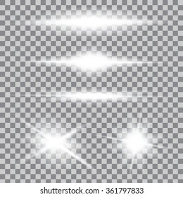 Conceito criativo Conjunto de vetores de estrelas de efeito de luz de brilho explode com brilhos isolados no fundo preto. Para design de arte modelo de ilustração, banner para celebrar o Natal, raio de energia flash mágico.