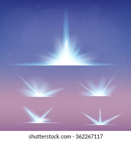 Creative concept Vector set of glow light effect stars bursts with sparkles isolated on black background. For illustration template art design, banner for Christmas celebrate, magic flash energy ray.
