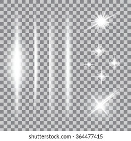 Creative concept Vector set of glow light effect stars bursts with sparkles isolated on black background. For illustration template art design, banner for Christmas celebrate, magic flash energy ray.