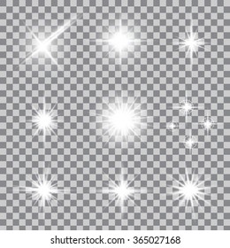Creative concept Vector set of glow light effect stars bursts with sparkles isolated on black background. For illustration template art design, banner for Christmas celebrate, magic flash energy ray.