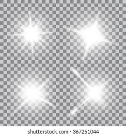 Creative concept Vector set of glow light effect stars bursts with sparkles isolated on black background. For illustration template art design, banner for Christmas celebrate, magic flash energy ray.