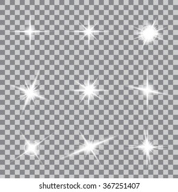 Creative concept Vector set of glow light effect stars bursts with sparkles isolated on black background. For illustration template art design, banner for Christmas celebrate, magic flash energy ray.