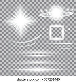 Creative concept Vector set of glow light effect stars bursts with sparkles isolated on black background. For illustration template art design, banner for Christmas celebrate, magic flash energy ray.