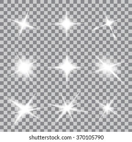 Creative concept Vector set of glow light effect stars bursts with sparkles isolated on black background. For illustration template art design, banner for Christmas celebrate, magic flash energy ray.