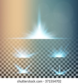 Creative concept Vector set of glow light effect stars bursts with sparkles isolated on black background. For illustration template art design, banner for Christmas celebrate, magic flash energy ray.