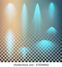 Creative concept Vector set of glow light effect stars bursts with sparkles isolated on black / orange background. For illustration template art design, banner for Christmas celebrate, magic flash energy ray.