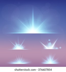 Creative concept Vector set of glow light effect stars bursts with sparkles isolated on black background. For illustration template art design, banner for Christmas celebrate, magic flash energy ray.
