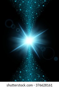 Creative concept Vector set of glow light effect stars bursts with sparkles isolated on black background. For illustration template art design, banner for Christmas celebrate, magic flash energy ray.
