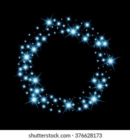 Creative concept Vector set of glow light effect stars bursts with sparkles isolated on black background. For illustration template art design, banner for Christmas celebrate, magic flash energy ray.