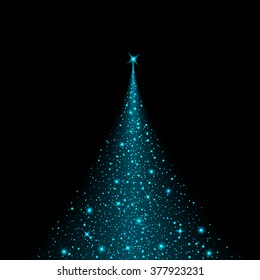 Creative concept Vector set of glow light effect stars bursts with sparkles isolated on black background. For illustration template art design, banner for Christmas celebrate, magic flash energy ray.