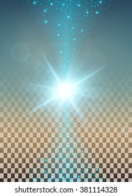 Creative concept Vector set of glow light effect stars bursts with sparkles isolated on black background. For illustration template art design, banner for Christmas celebrate, magic flash energy ray.