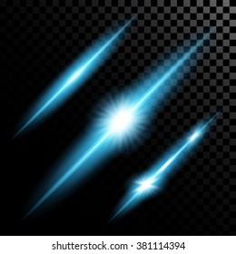 Creative concept Vector set of glow light effect stars bursts with sparkles isolated on black background. For illustration template art design, banner for Christmas celebrate, magic flash energy ray.