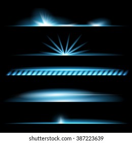Creative concept Vector set of glow light effect stars bursts with sparkles isolated on black background. For illustration template art design, banner for Christmas celebrate, magic flash energy ray.